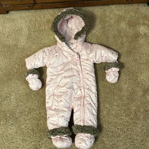 Absorba Pink Baby snow suit with Mittens